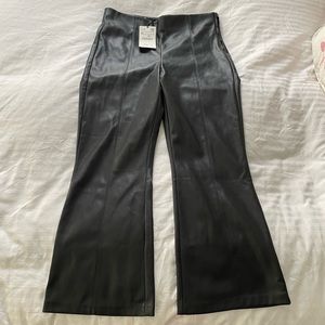 Zara faux leather black leggings, size XL.  NWT.